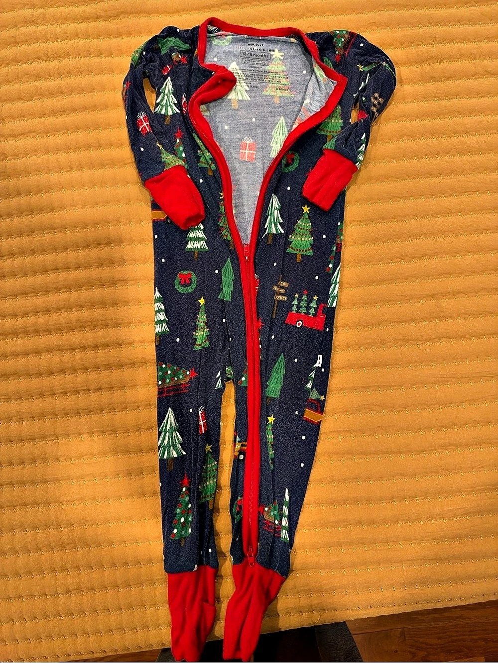 Little Sleepies Christmas Trees Zippy Christmas Tree Footie Baby 12-18 Months